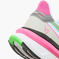 Diadora Women's Atomo V7000 Running Shoe - White/Green Fluo/Pink Fluo -Hoka Shop 101.179068 D0250 25 HR