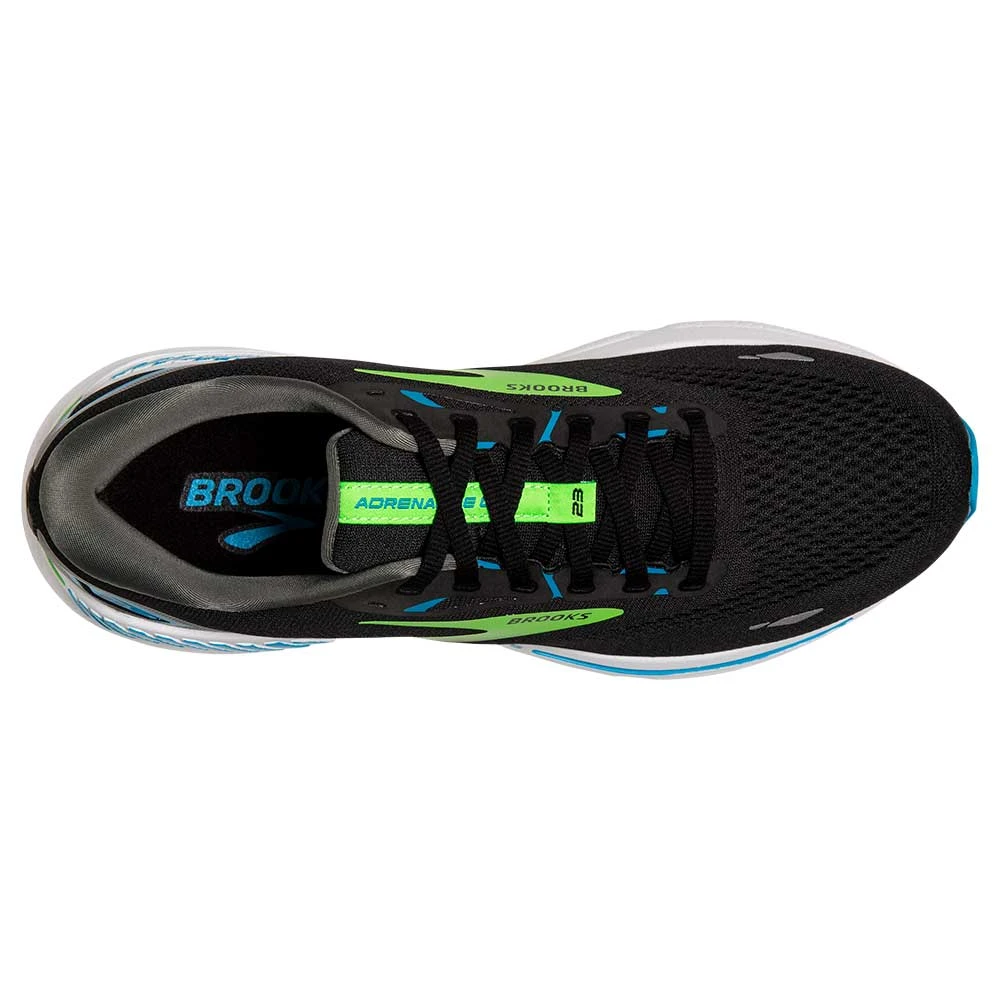 BROOKS Men's Adrenaline GTS 23 Running Shoe- Black/Hawaiian Ocean/Green- Wide (2E) 8 BROOKS Men's Adrenaline GTS 23 Running Shoe- Black/Hawaiian Ocean/Green- Wide (2E) - Image 6