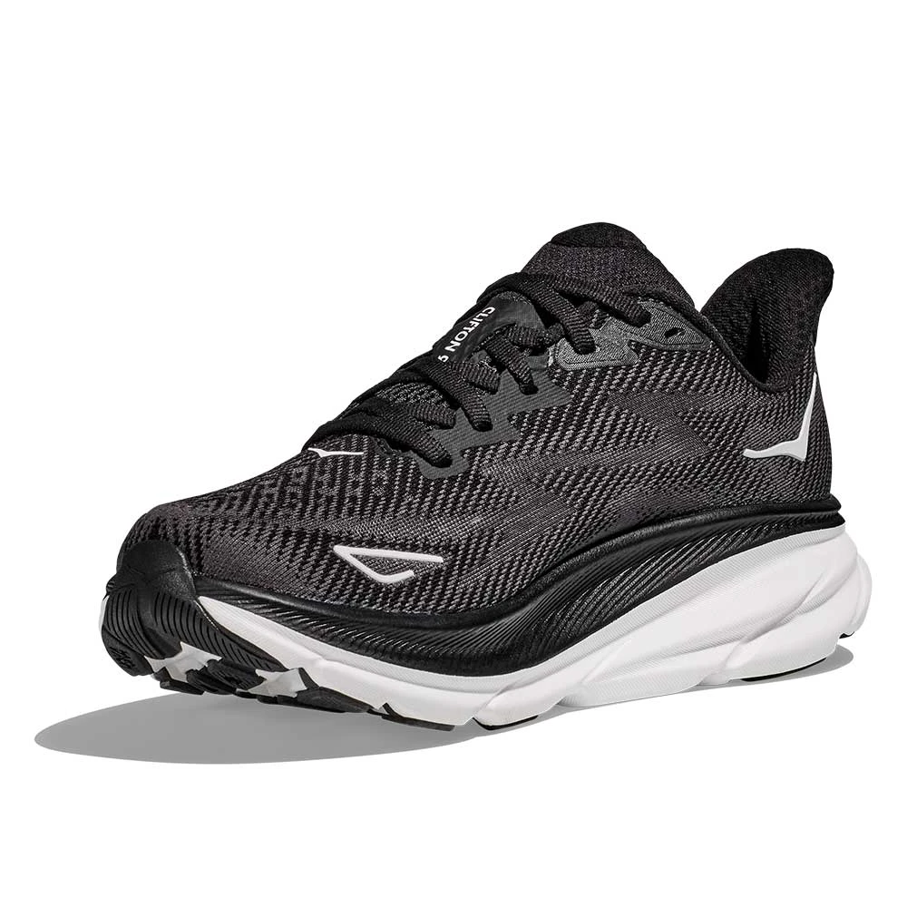 Hoka Women's Clifton 9 Running Shoe - Black/White - Wide (D) 5 Hoka Women's Clifton 9 Running Shoe - Black/White - Wide (D) - Image 3