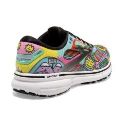 BROOKS Women's Ghost 15 Run Proud Running Shoe- Black/White/Multi- Regular (B) -Hoka Shop 120380 058 H Ghost 15