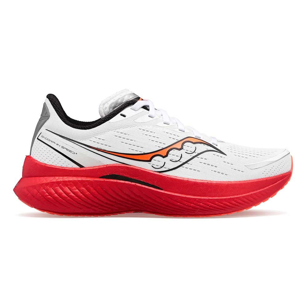 Saucony Men's Endorphin Speed 3 Running Shoe- White/Black/Vizi- Regular (D) 3 Saucony Men's Endorphin Speed 3 Running Shoe- White/Black/Vizi- Regular (D)