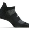 Feetures! High Performance Ultra Light No-Show Tab Running Socks - Black (FA5501) -Hoka Shop hp ul tab black sock on foot form 2